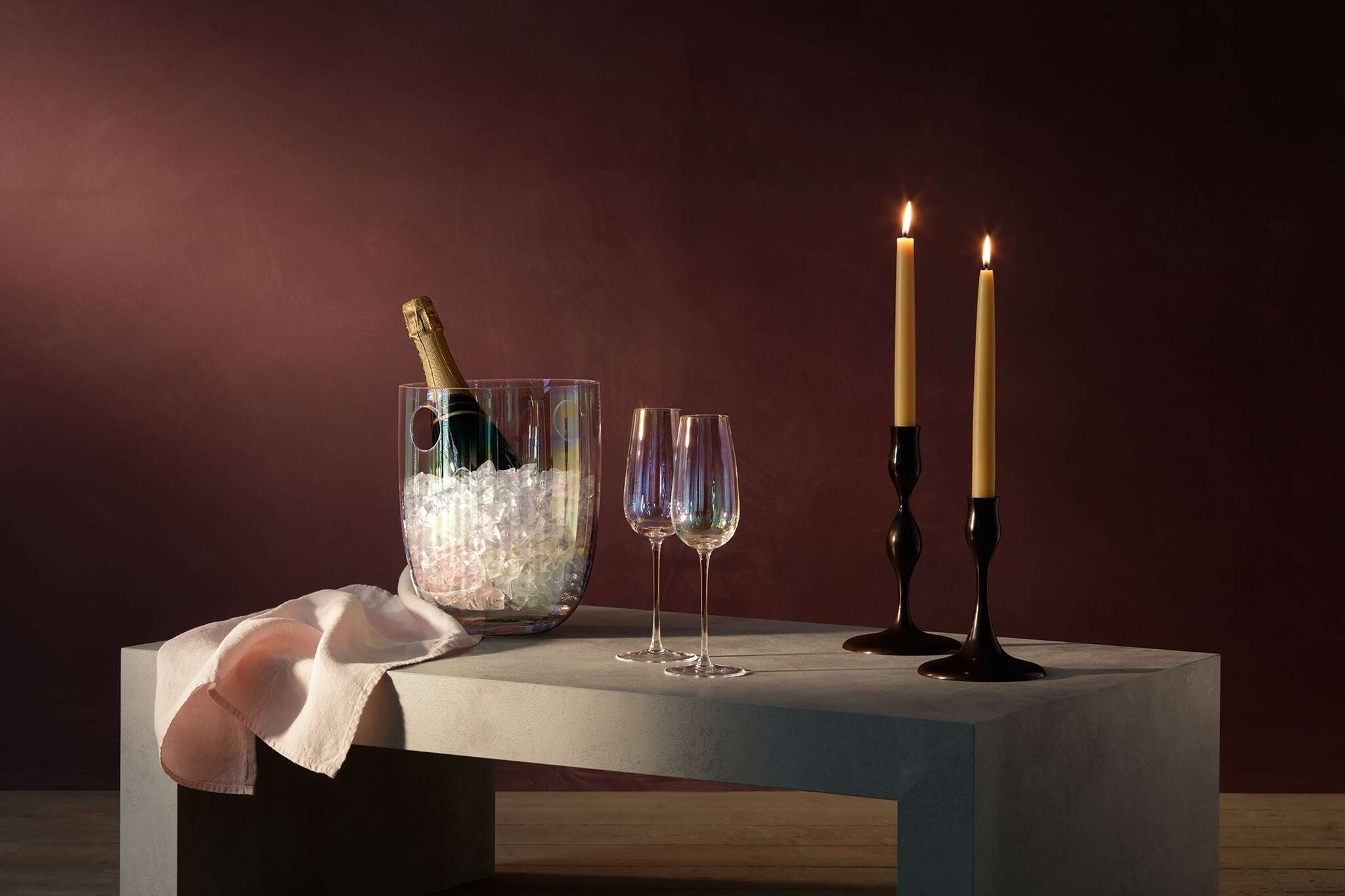 L.S.A. Pearl Champagne Set met Champagnekoeler Set van 3 Stuks