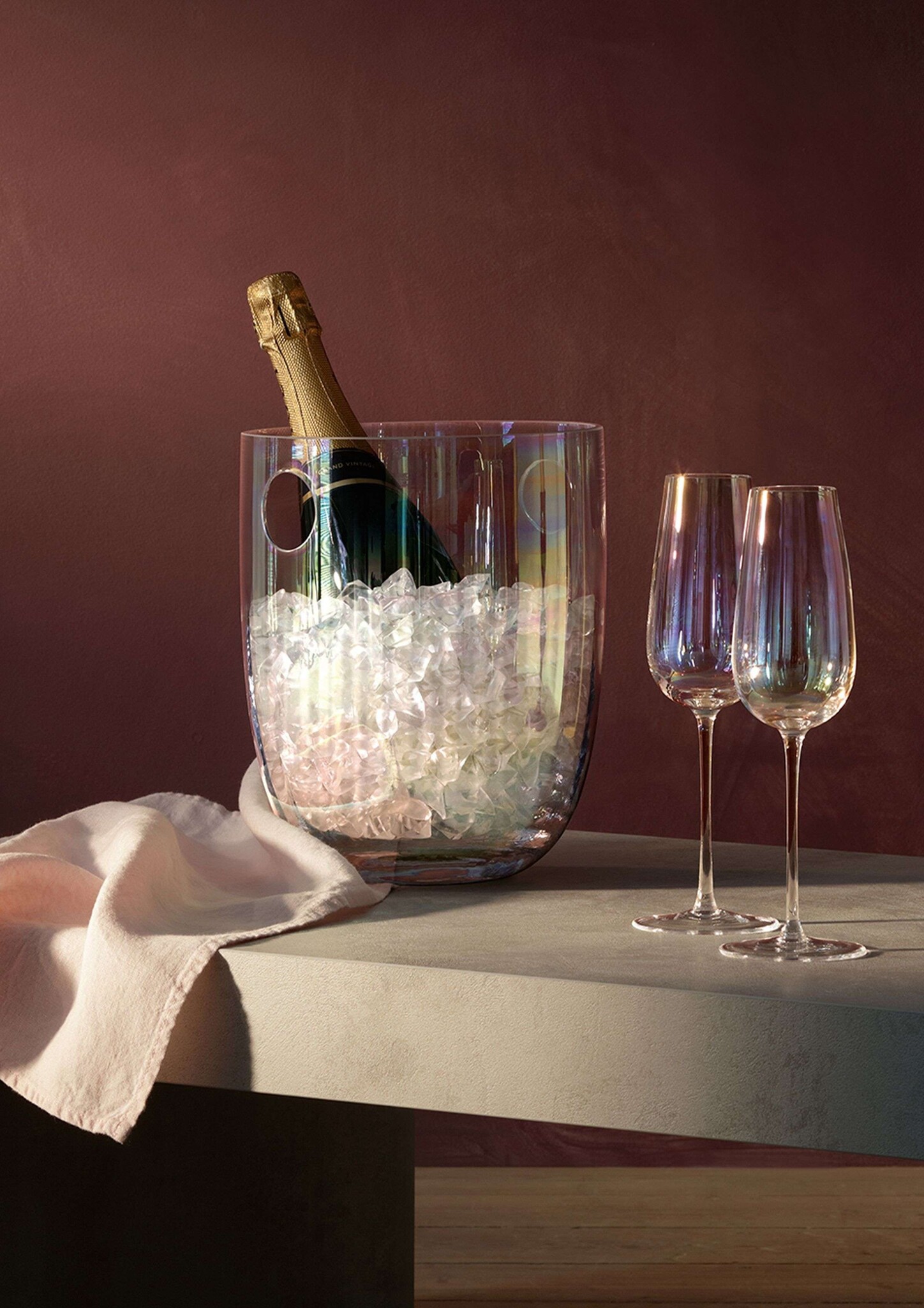 L.S.A. Pearl Champagne Set met Champagnekoeler Set van 3 Stuks