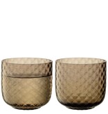 L.S.A. Dapple Waterglas 300 ml Set van 2 Stuks Earth Brown