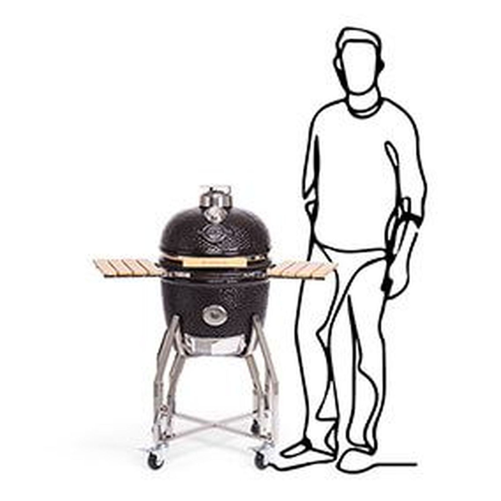 Yakiniku BBQ Kamado 16" Medium met onderstel en Zijtafels