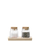 L.S.A. Gio Line Voorraadpot 8,5 cm met Serveerplank Set van 2 Stuks