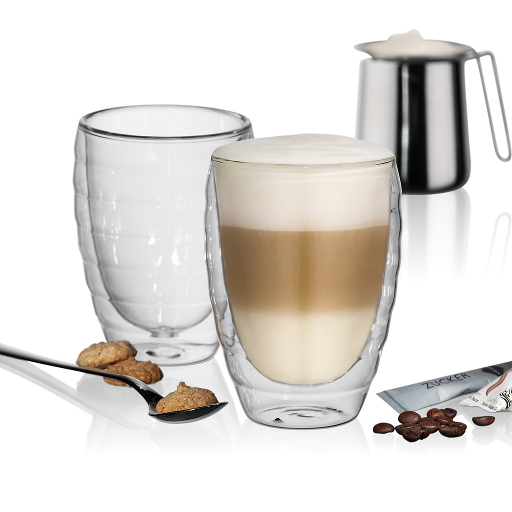 Kela Keuken Cesena Latte Macchiato Glas Dubbelwandig 300 ml Set van 2 Stuks
