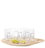 L.S.A. Palette Shotset 10 Glazen met Onderbord Hout