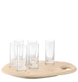 L.S.A. Palette Shotset 6 Glazen met Onderbord Hout