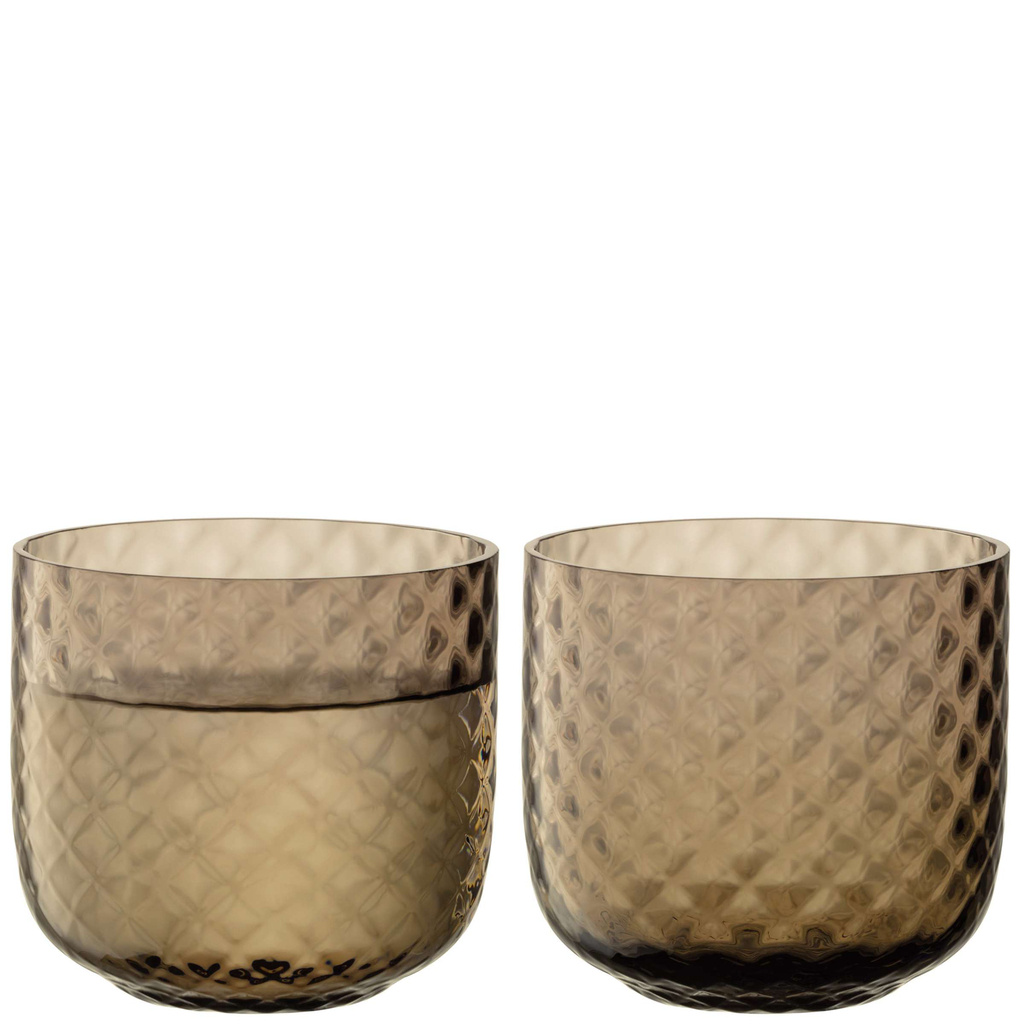 L.S.A. Dapple Waterglas 300 ml Set van 2 Stuks Earth Brown