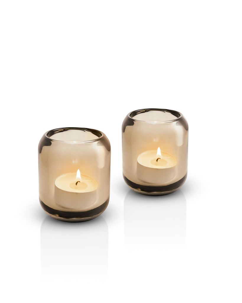 Eva Solo Acorn Theelichthouder Amber Set van 2 Stuks
