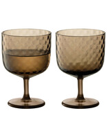 L.S.A. Dapple Wijnglas 325 ml Set van 2 Stuks Earth Brown