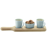 L.S.A. Paddle Koffieset met Serveerplank Set van 3 Stuks