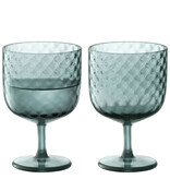 L.S.A. Dapple Wijnglas 325 ml Set van 2 Stuks Water Blue