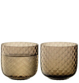L.S.A. Dapple Waterglas 300 ml Set van 2 Stuks Earth Brown