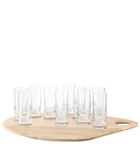 L.S.A. Palette Shotset 10 Glazen met Onderbord Hout
