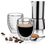 Kela Keuken Cesena Espresso Glas Dubbelwandig 80 ml Set van 2 Stuks