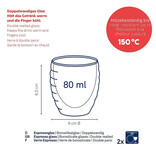 Kela Keuken Cesena Espresso Glas Dubbelwandig 80 ml Set van 2 Stuks