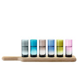 L.S.A. Paddle Wodka Set met Serveerplank Set van 6 Stuks Assorti