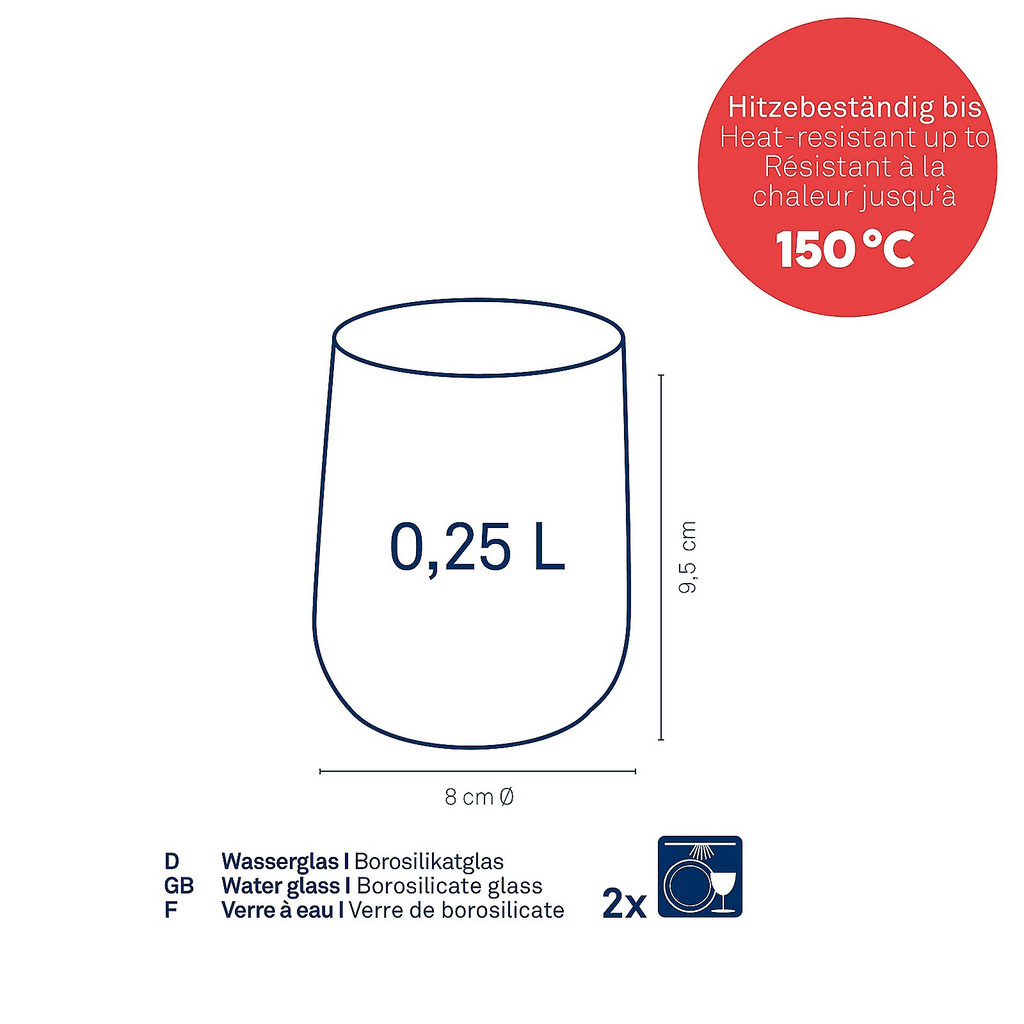 Kela Keuken Fontana Wassergläser 2er Set 250 ml