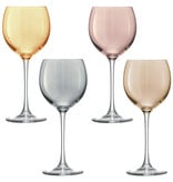 L.S.A. Polka Wijnglas 400 ml Set van 4 Stuks Assorti