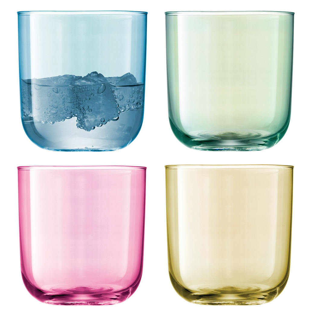 L.S.A. Polka Tumbler Glas 420 ml Set van 4 Stuks Assorti