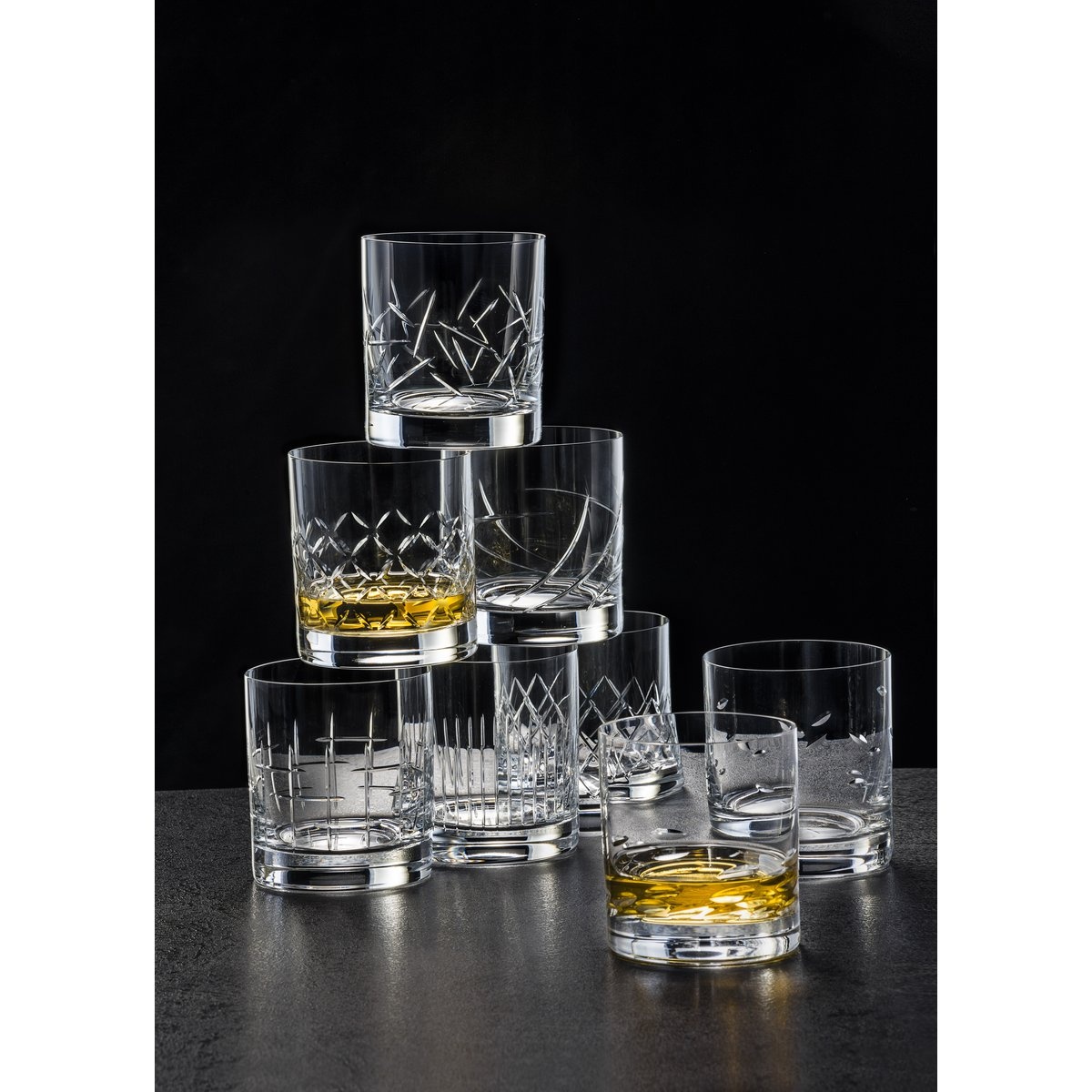 crystalex Minsk Crystal Whisky Gläser 280ml - Set mit 6 Stück