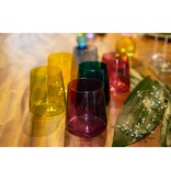 crystalex  Multicolor kristallen waterglazen 300 ml.  Set van 6 stuks