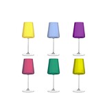 crystalex Multicolor kristallen wijnglazen 400 ml. Set van 6 stuks 