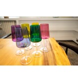 crystalex Multicolor kristallen wijnglazen 400 ml. Set van 6 stuks 