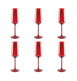 Aulica Red Beauty champagne fluiten - set van 6