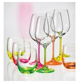 crystalex 350 ml neon wijnglazen  4 stuks