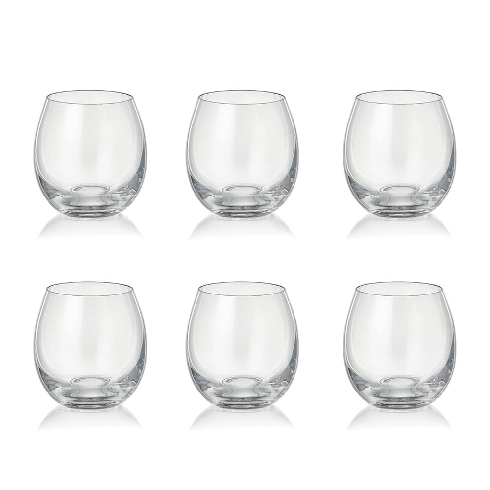 crystalex 380 ml Peony's Low Water Glazen set van 6