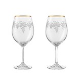 crystalex Gegraveerde wijnglazen Vine Gilded - set van 2