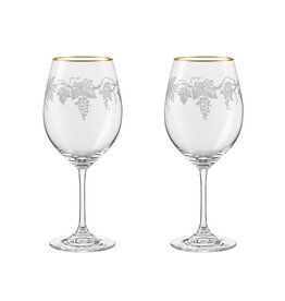 crystalex Gegraveerde wijnglazen Vine Gilded - set van 2