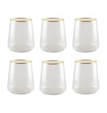 Mat vergulde waterglazen - veel van 6