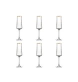 Champagne fluiten vergulde rand 210 ml - veel 6
