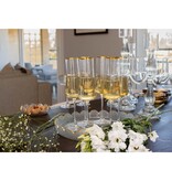 Champagne fluiten vergulde rand 210 ml - veel 6