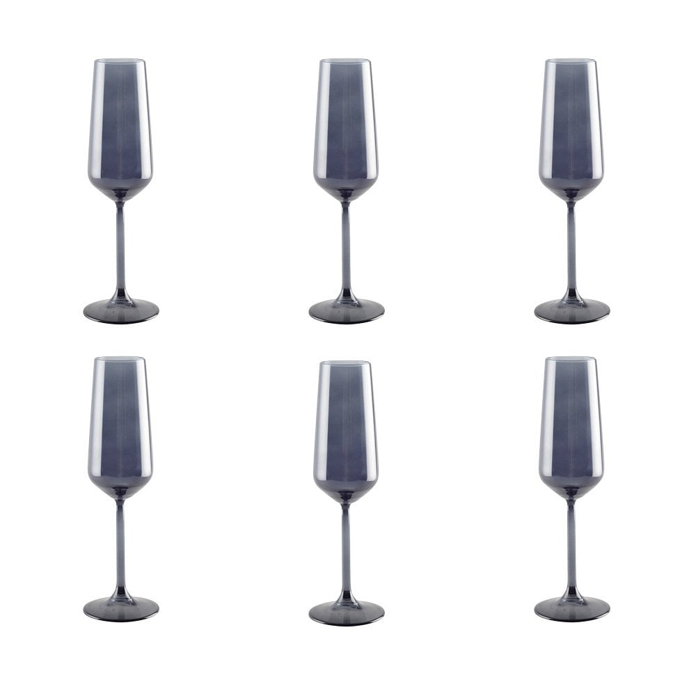 Black Champagne Flutes - Set van 6