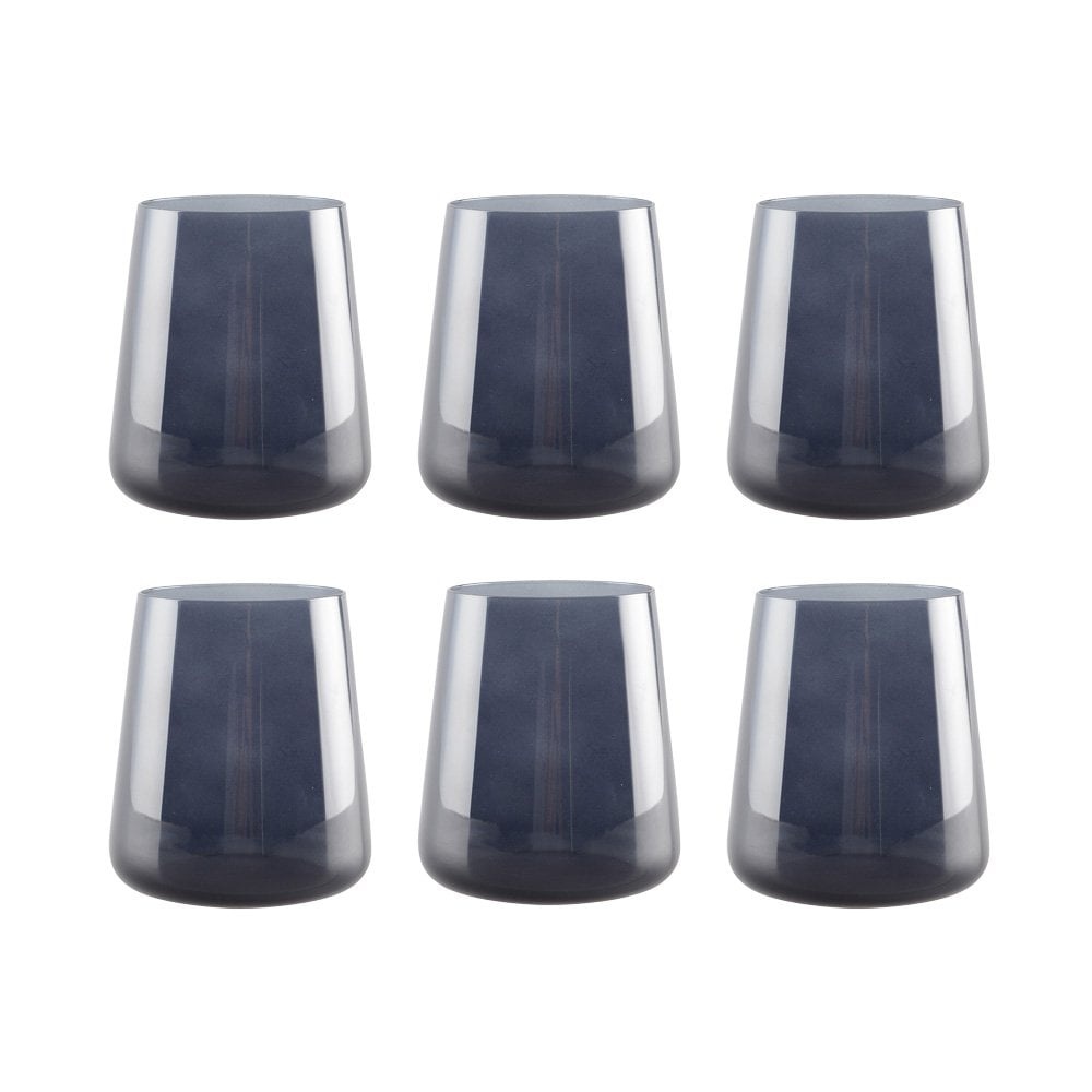 Zwarte waterglazen - veel 6