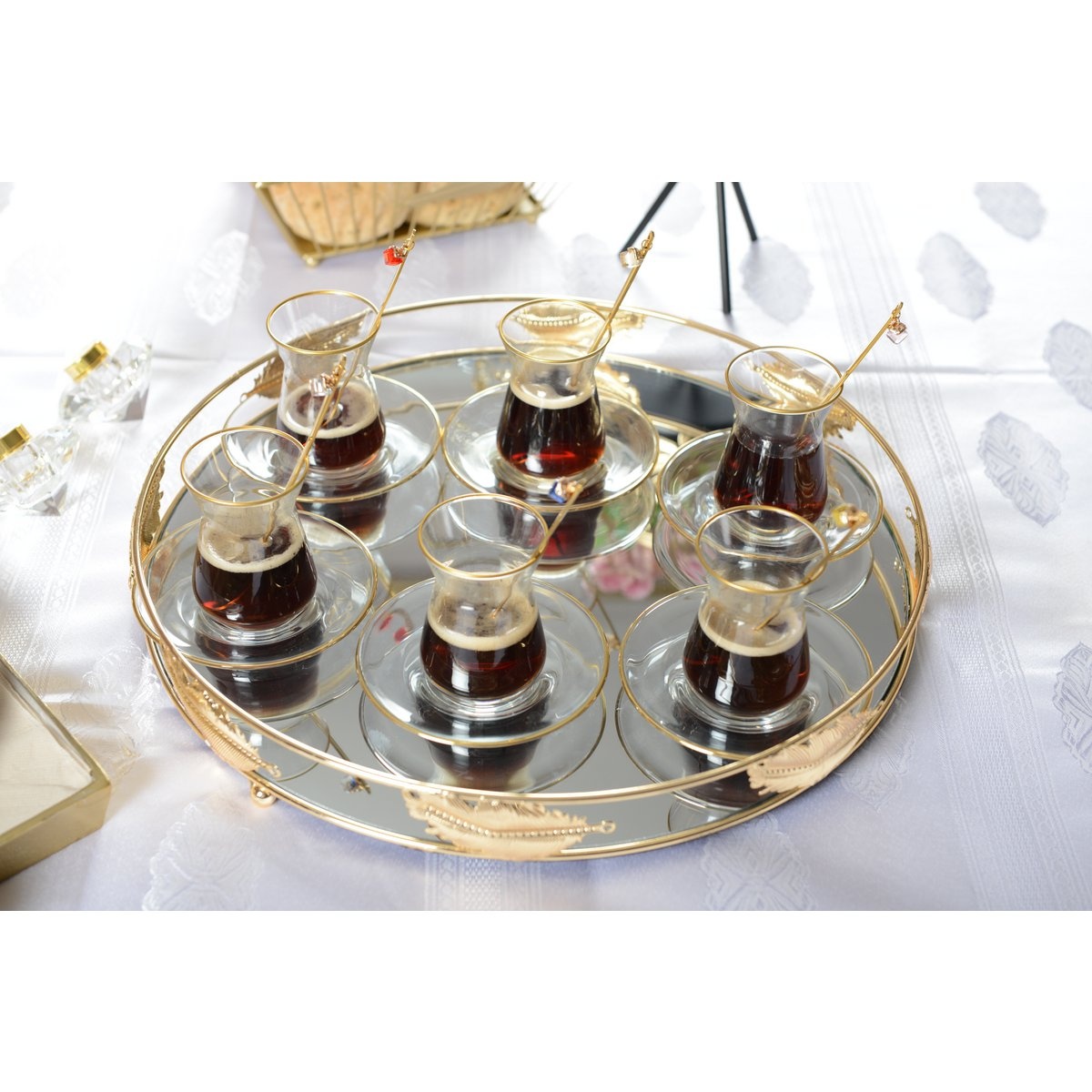 Gouden Filet Tea Cups - veel 6