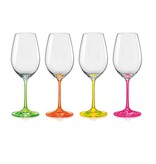 crystalex Neon kristallen wijnglazen 350ml. set van 4 stuks