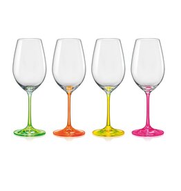 crystalex Neon kristallen wijnglazen 350ml. set van 4 stuks
