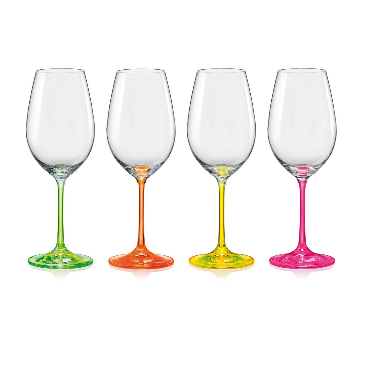 crystalex Neon kristallen wijnglazen 350ml. set van 4 stuks