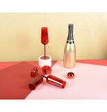 Rode champagne fluiten - veel van 6