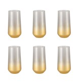 Hoge afgebroken waterglazen - veel van 6