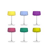 crystalex Kristallen Champagne coupes Colors met vergulde rand. 6 stuks. 220ml