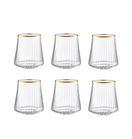350 ml vergulde randglazen - veel 6