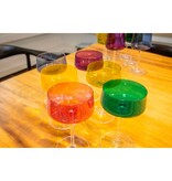 crystalex Kristall-Champagnecoupes Colors mit Vergoldetem Rand – Set mit 6 Stück (220 ml)