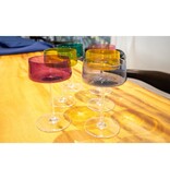 crystalex Kristallen Champagne coupes Colors met vergulde rand. 6 stuks. 220ml