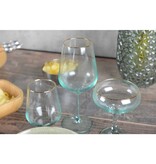 crystalex Gelbe und blaue Wassergläser mit vergoldetem Rand. Set mit 4 Stück