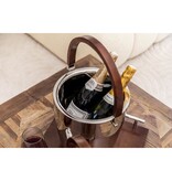 IJsemmer met dubbele muur met 19x19x24cm houten inham en deksel