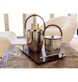 IJsemmer met dubbele muur met 19x19x24cm houten inham en deksel