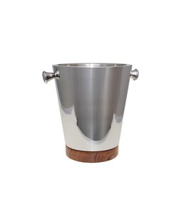 Champagne Wood and Silver Bucket 20.5x20.5x24.5cm