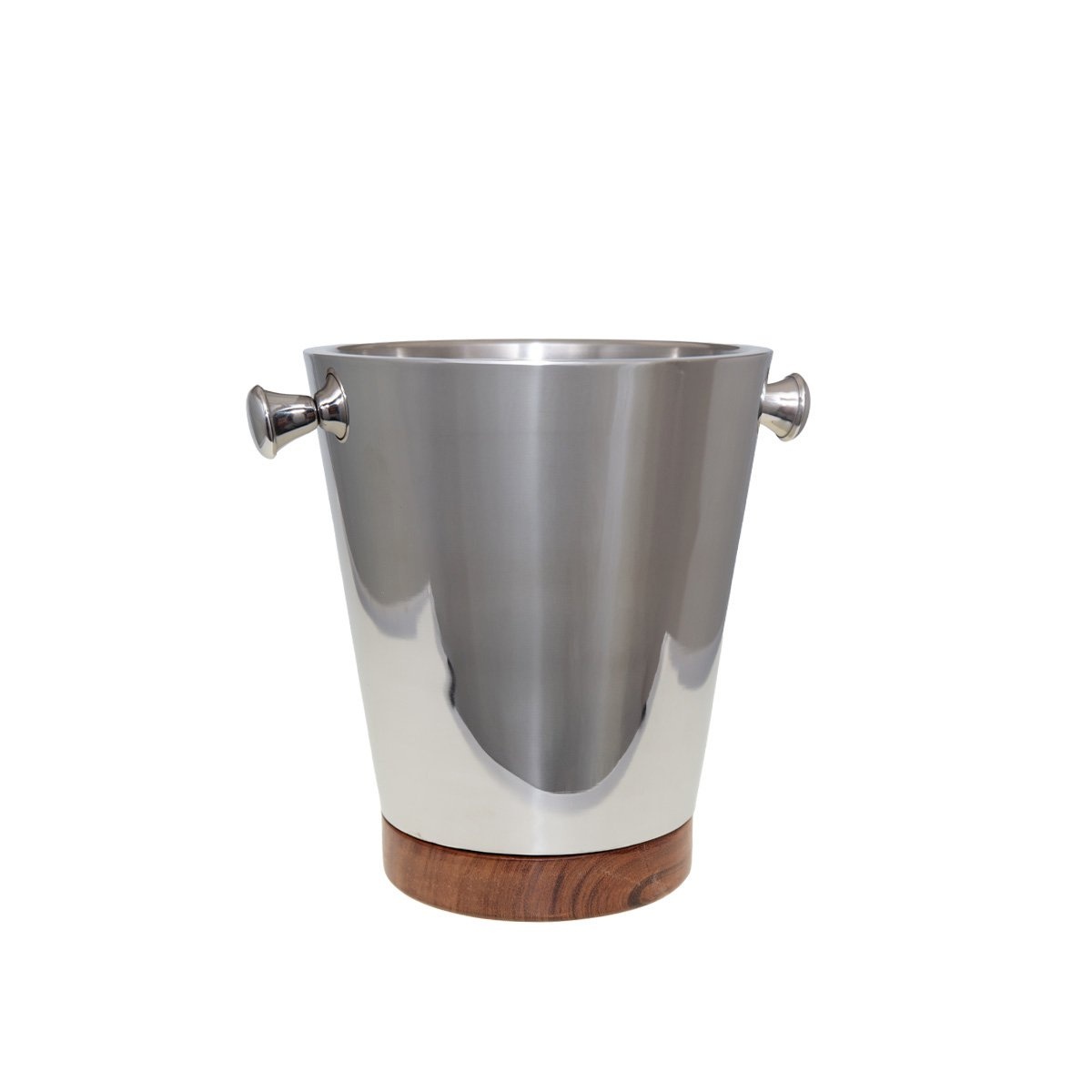 Champagne Wood and Silver Bucket 20.5x20.5x24.5cm